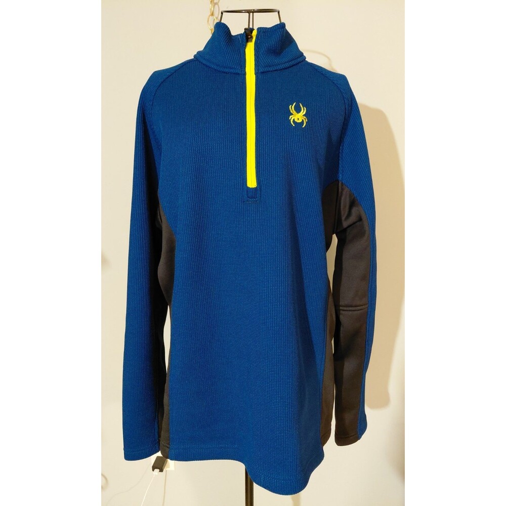 Spyder Outbound Blue Black Quarter Zip Fleece Pullover Men’s Large